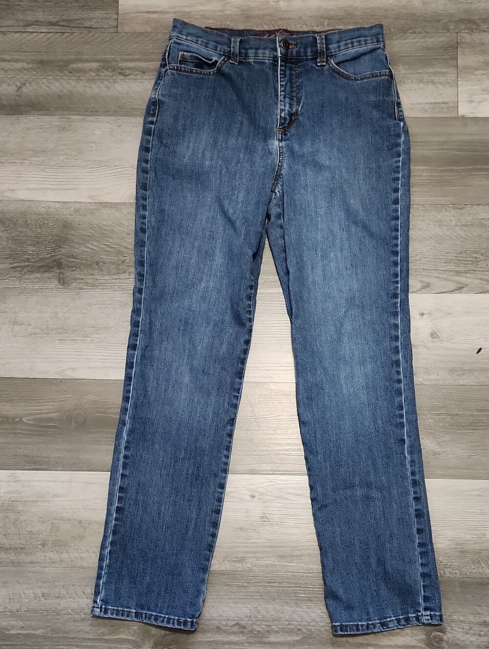 Gloria Vanderbilt Amanda Straight Leg Blue Stretch Denim Jeans Womens 8